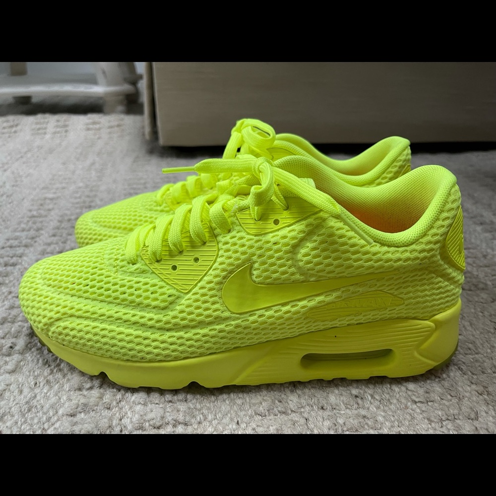NIKE AIR MAX 90 ULTRA BR 'Volt' 725222-700 Mens Neon Yellow Sneaker Shoes Sz 10